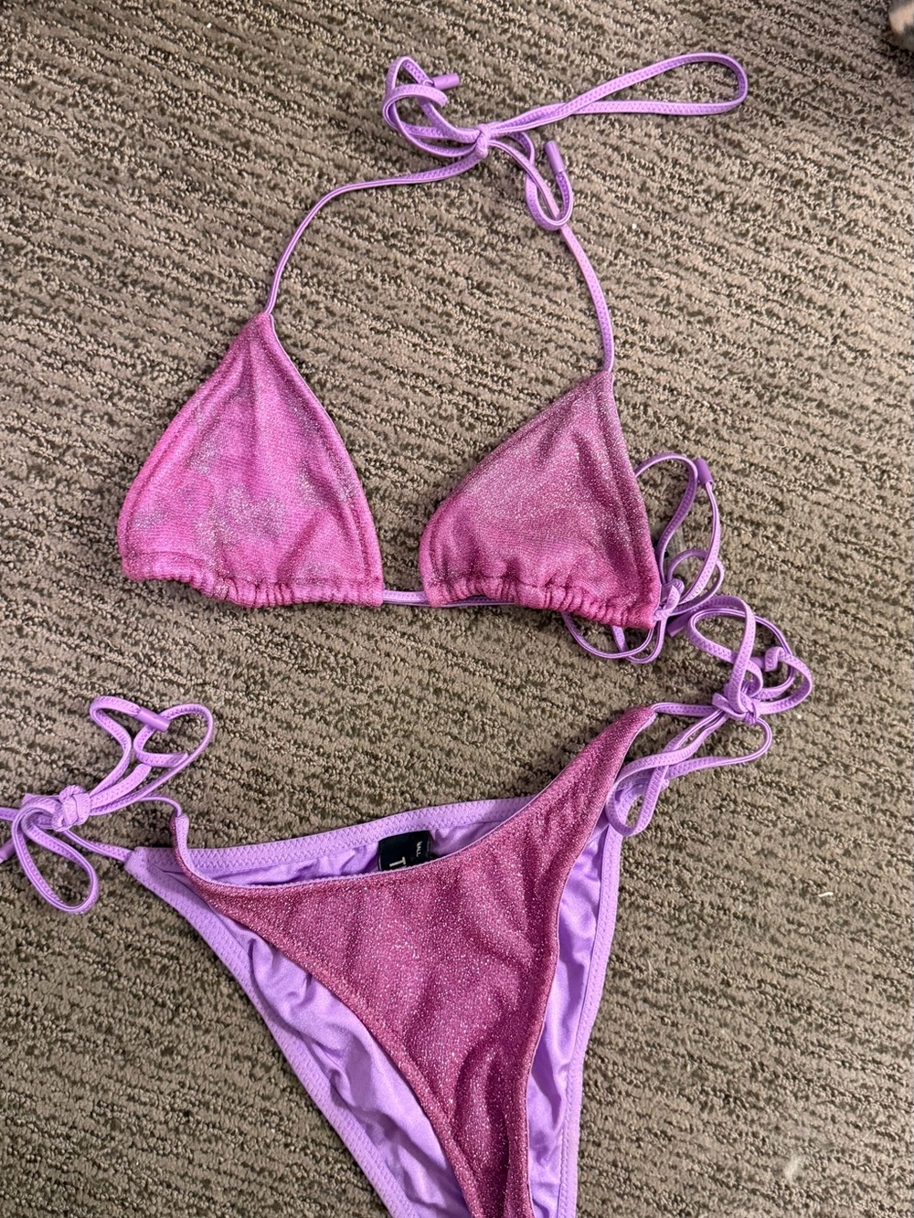 triangl swimwear Lavender Pink Shimmer Triangle Bikini